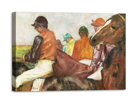 Quadro Stampa su Tela con Telaio in Legno Edgar Degas - Jockeys and Race Horses