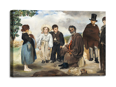 Quadro Stampa su Tela con Telaio in Legno Edouadr Manet - The Old Musician