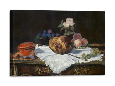 Quadro Stampa su Tela con Telaio in Legno Edouadr Manet - The Brioche