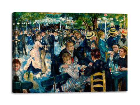 Quadro Stampa su Tela con Telaio in Legno Pierre-Auguste Renoir - Dance at Le Moulin de la Galette