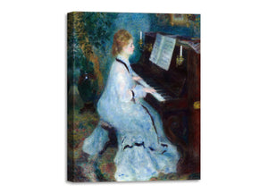 Quadro Stampa su Tela con Telaio in Legno Pierre-Auguste Renoir - Woman at the Piano