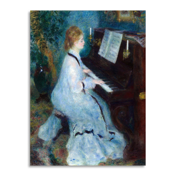 Quadro Stampa su Tela con Telaio in Legno Pierre-Auguste Renoir - Woman at the Piano