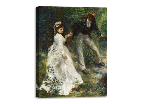 Quadro Stampa su Tela con Telaio in Legno Pierre-Auguste Renoir - La Promenade