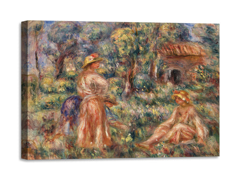 Quadro Stampa su Tela con Telaio in Legno Pierre-Auguste Renoir - Girls in a Landscape