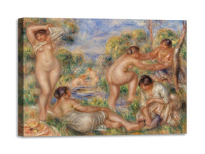 Quadro Stampa su Tela con Telaio in Legno Pierre-Auguste Renoir - Bathing Group