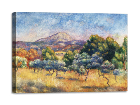 Quadro Stampa su Tela con Telaio in Legno Pierre-Auguste Renoir - Montagne Sainte-Victoire