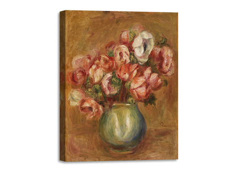Quadro Stampa su Tela con Telaio in Legno Pierre-Auguste Renoir - Anemones