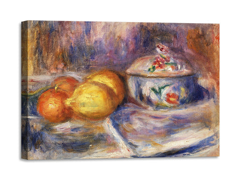 Quadro Stampa su Tela con Telaio in Legno Pierre-Auguste Renoir - Fruit and Bonbonnière