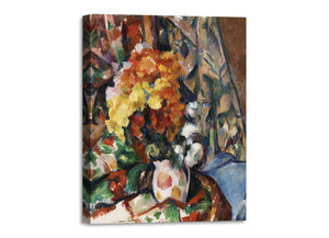 Quadro Stampa su Tela con Telaio in Legno Paul Cezanne - The Flowered Vase