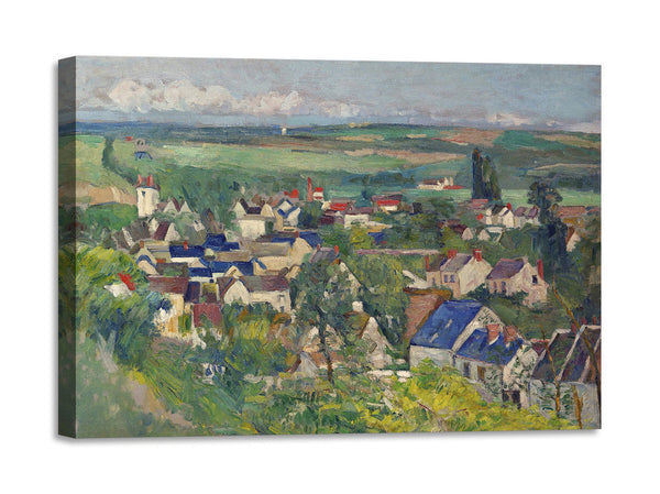 Quadro Stampa su Tela con Telaio in Legno Paul Cezanne - Auvers, Panoramic