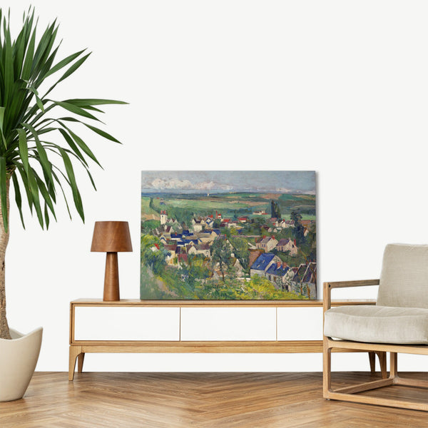 Quadro Stampa su Tela con Telaio in Legno Paul Cezanne - Auvers, Panoramic