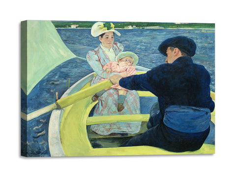 Quadro Stampa su Tela con Telaio in Legno Mary Cassatt - The Boating Party