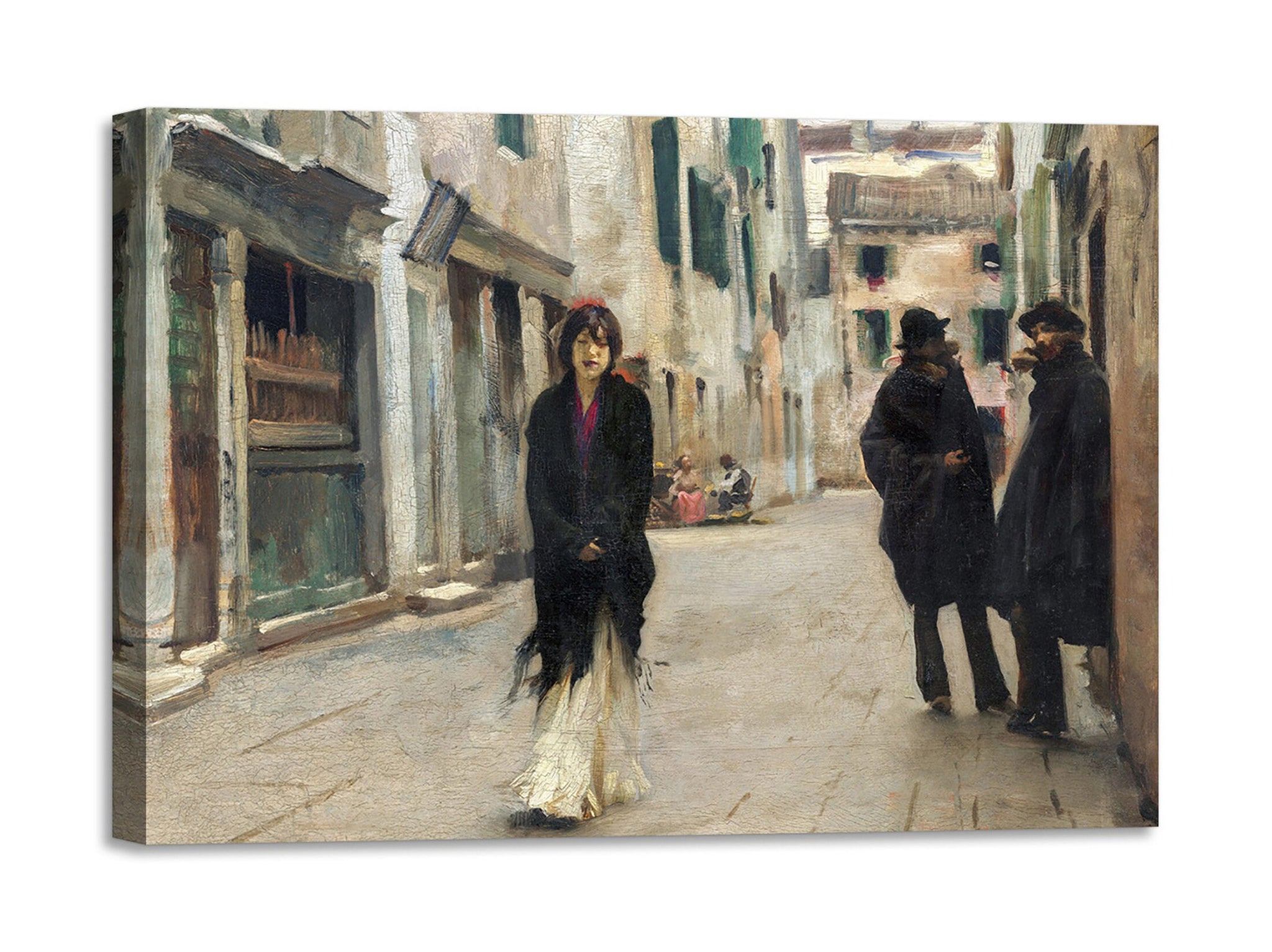 Quadro Stampa su Tela con Telaio in Legno John Singer Sargent - Street in Venice