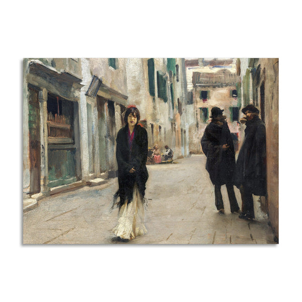 Quadro Stampa su Tela con Telaio in Legno John Singer Sargent - Street in Venice