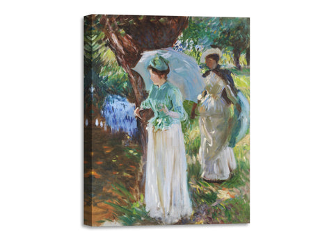 Quadro Stampa su Tela con Telaio in Legno John Singer Sargent - Two Girls with Parasols