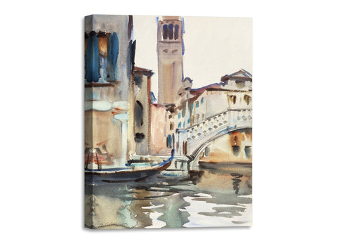 Quadro Stampa su Tela con Telaio in Legno John Singer Sargent - A Bridge and Campanile, Venice
