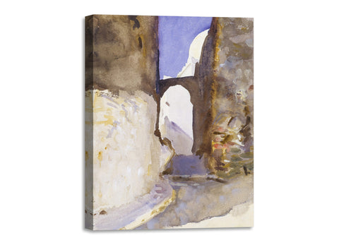 Quadro Stampa su Tela con Telaio in Legno John Singer Sargent - Street, Tangier