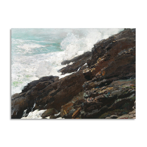 Quadro Stampa su Tela con Telaio in Legno Winslow Homer - High Cliff, Coast of Maine