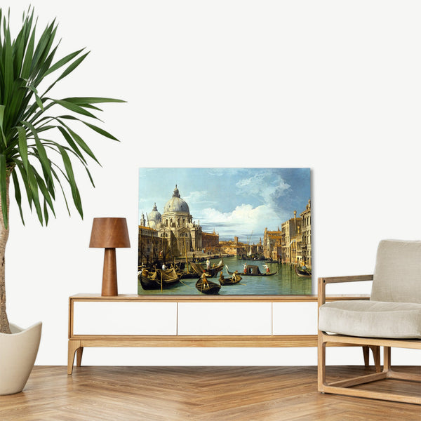 Quadro Stampa su Tela con Telaio in Legno Canaletto - The Entrance to the Grand Canal, Venice