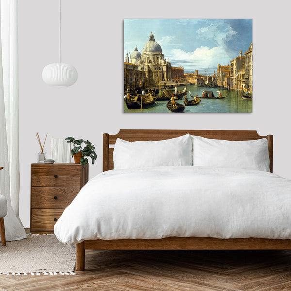 Quadro Stampa su Tela con Telaio in Legno Canaletto - The Entrance to the Grand Canal, Venice