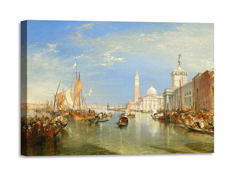 Quadro Stampa su Tela con Telaio in Legno William Turner - Venezia La Dogana e San Giorgio Maggiore