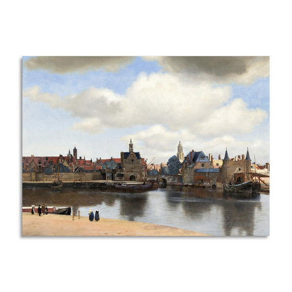 Quadro Stampa su Tela con Telaio in Legno Johannes Vermeer - View of Delft