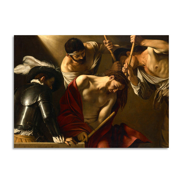 Quadro Stampa su Tela con Telaio in Legno Caravaggio - The Crowning with Thorns