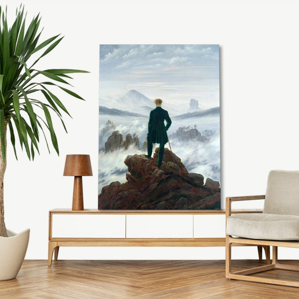 Quadro Stampa su Tela con Telaio in Legno Caspar David Friedrich - Wanderer Above the Sea of Fog