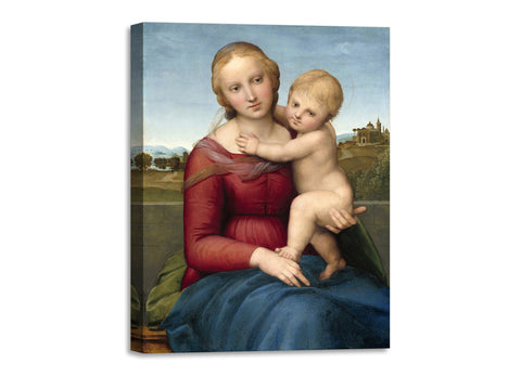 Quadro Stampa su Tela con Telaio in Legno Raffaello Sanzio - The Small Cowper Madonna