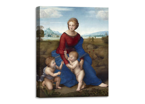 Quadro Stampa su Tela con Telaio in Legno Raffaello Sanzio - Madonna of the Goldfinch