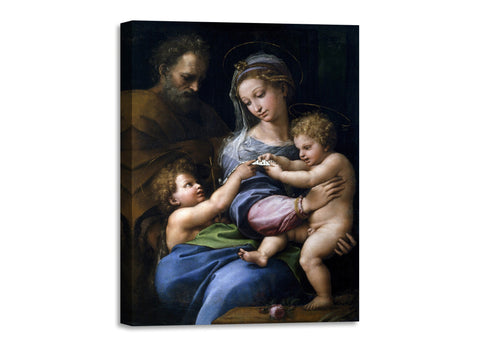Quadro Stampa su Tela con Telaio in Legno Raffaello Sanzio - Madonna of the Rose