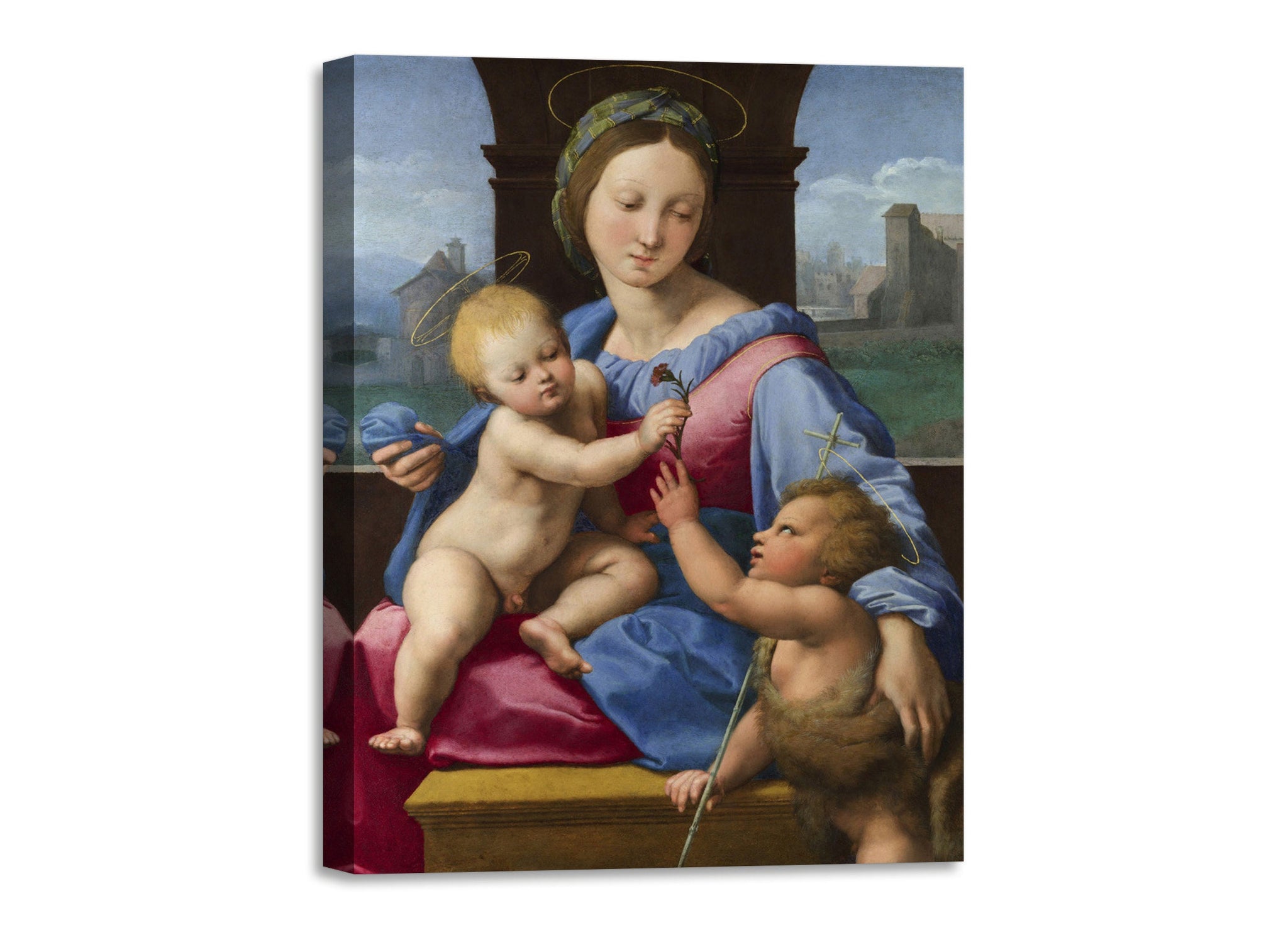 Quadro Stampa su Tela con Telaio in Legno Raffaello Sanzio - The Garvagh Madonna