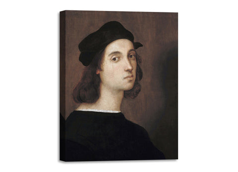 Quadro Stampa su Tela con Telaio in Legno Raffaello Sanzio - Self-portrait
