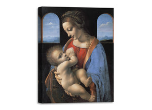 Quadro Stampa su Tela con Telaio in Legno Leonardo da Vinci - Madonna Litta