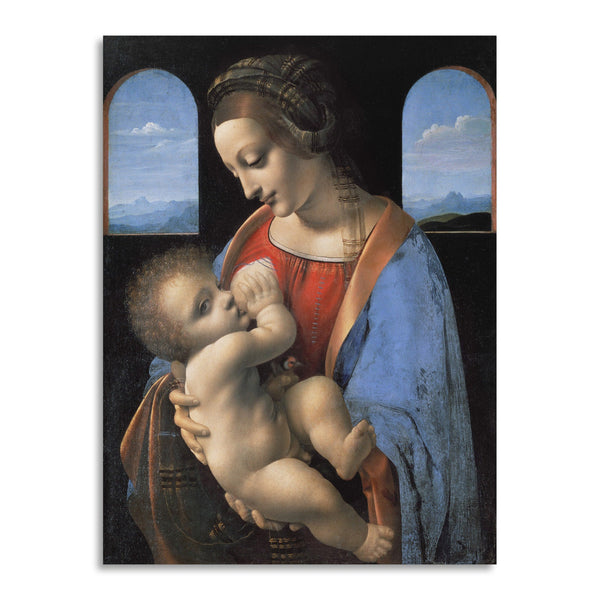 Quadro Stampa su Tela con Telaio in Legno Leonardo da Vinci - Madonna Litta