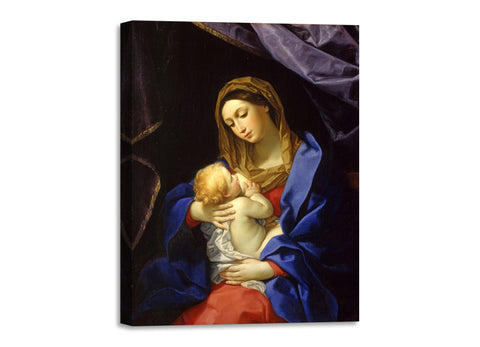 Quadro Stampa su Tela con Telaio in Legno Guido Reni - Madonna and Child