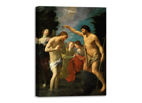 Quadro Stampa su Tela con Telaio in Legno Guido Reni - The Baptism of Christ