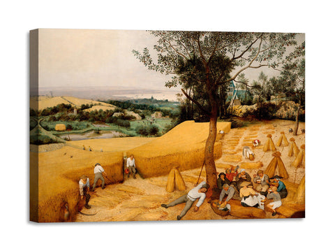 Quadro Stampa su Tela con Telaio in Legno Pieter Bruegel the Elder - The Harvesters