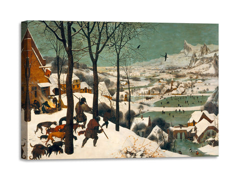 Quadro Stampa su Tela con Telaio in Legno Pieter Bruegel the Elder - Hunters in the Snow