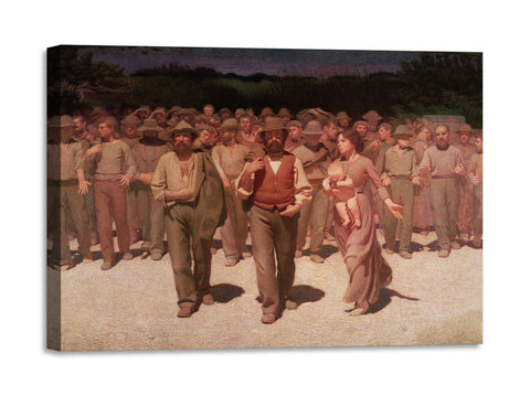 Quadro Stampa su Tela con Telaio in Legno Giuseppe Pellizza da Volpedo - Il Quarto Stato