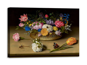 Quadro Stampa su Tela con Telaio in Legno Ambrosius Bosschaert the Elder - Flower Still Life