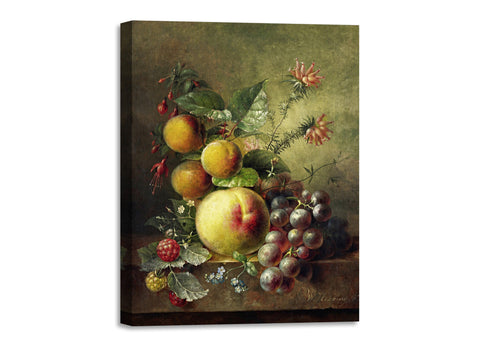 Quadro Stampa su Tela con Telaio in Legno Willem Hekking - Still Life of a Fruit