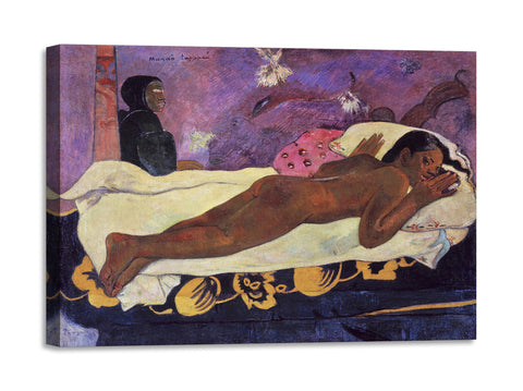 Quadro Stampa su Tela con Telaio in Legno Paul Gauguin - Spirit of the Dead Watching