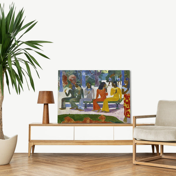 Quadro Stampa su Tela con Telaio in Legno Paul Gauguin - Vairumati