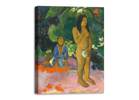 Quadro Stampa su Tela con Telaio in Legno Paul Gauguin - Words of the Devil