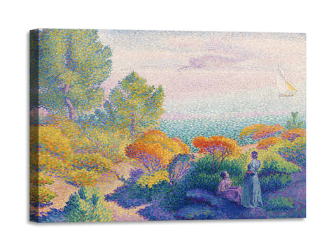 Quadro Stampa su Tela con Telaio in Legno Henri-Edmond Cross - Two Women