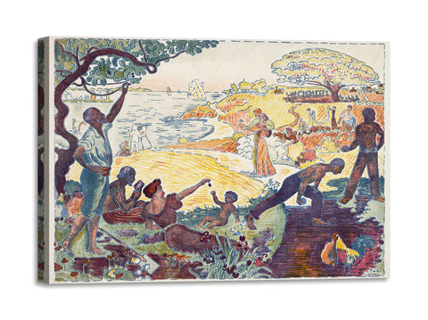 Quadro Stampa su Tela con Telaio in Legno Paul Signac - Harmonious Times