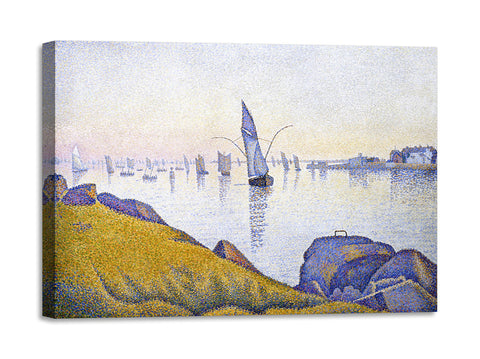 Quadro Stampa su Tela con Telaio in Legno Paul Signac - Evening Calm