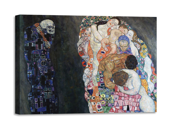 Quadro Stampa su Tela con Telaio in Legno Gustav Klimt - Death and Life