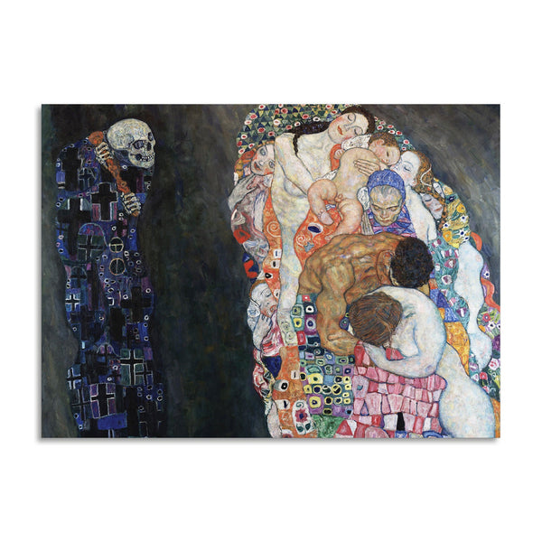 Quadro Stampa su Tela con Telaio in Legno Gustav Klimt - Death and Life